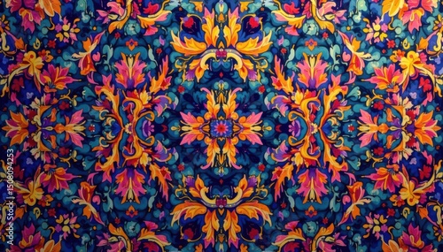 Geometric damask pattern, sharp lines, symmetrical design , design element, home decor