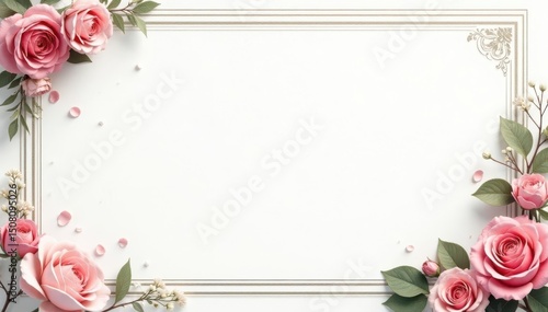 Clean white background with subtle Roman-inspired border element, rome, minimalist, decor