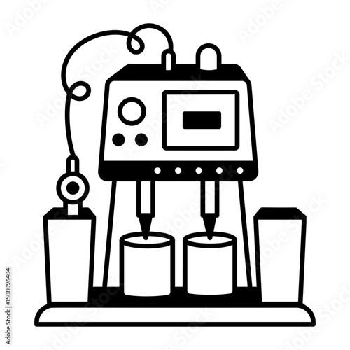 A drawing style icon of glue dispensing