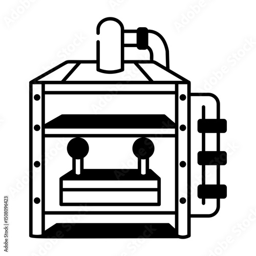 A hand drawn style icon of furnace machine
