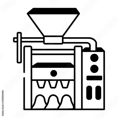 A sketchy style icon of bagging machine
