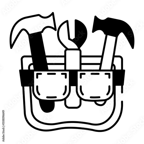 A sketchy style icon of tool belt
