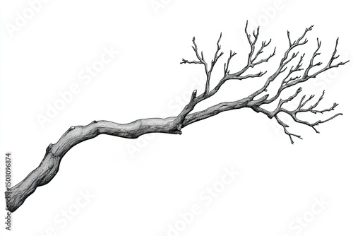 Detailed illustration of a fallen branch.