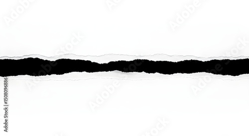 Torn paper reveal background black for design