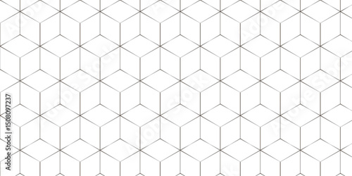 Abstract black square line hexagons seamless hexagon polygonal pattern background vector. seamless creative pattern bright white abstract honeycomb background.	
