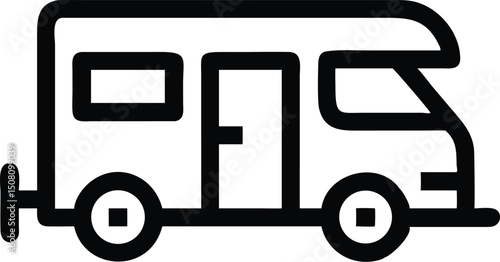 Elegant rv camper van illustration against simple background