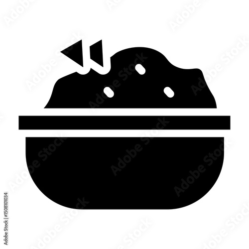 Guacamole Bowl Vector Glyph Icon Design