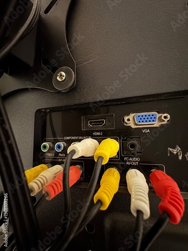 Audio and video connectors in different colors