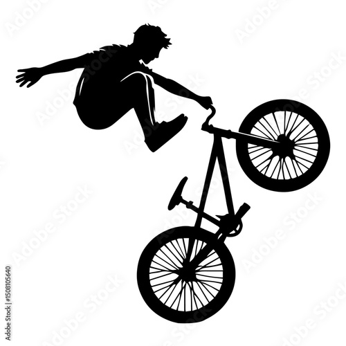  BMX Trick Silhouette