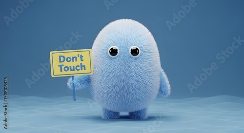 ghost in the snow.Adorable Blue Fluffy Character: 