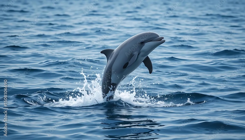 Fototapeta premium dolphin jumping out of sea water to grab oxigen