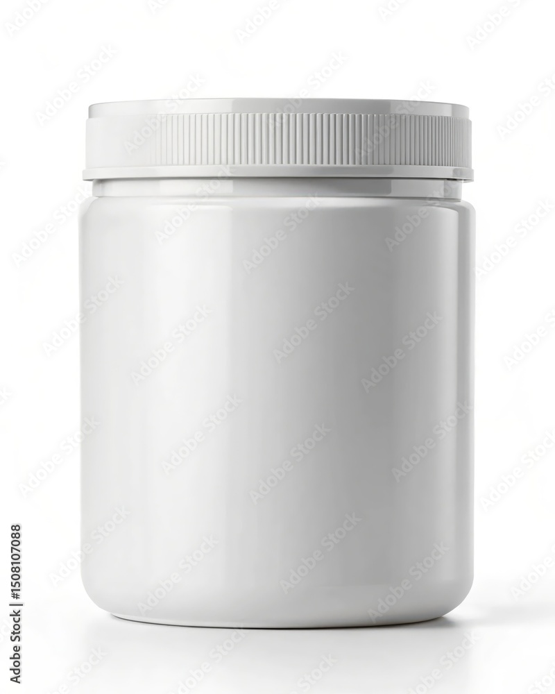 Blank White Plastic Jar Packaging Mockup Perfect for Supplements, Cosmetics, or Food Products Blank White Plastic Jar Packaging Mockup Perfect for Supplements, Cosmetics, or Food Products