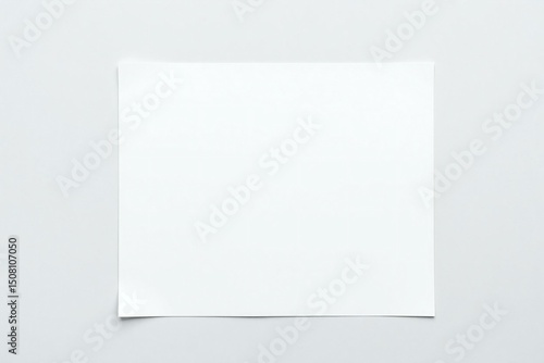 Blank white square paper on gray background