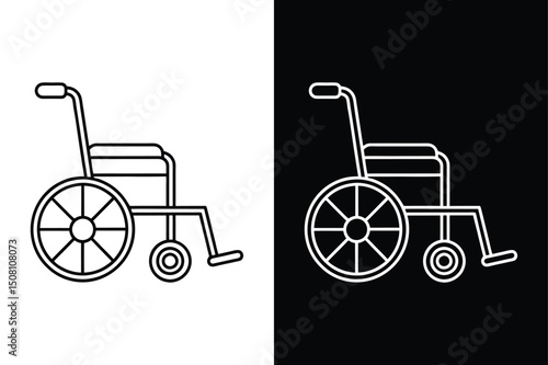 Wheelchair Thin Line Vector. Accessibility Symbol for Apps and Websites