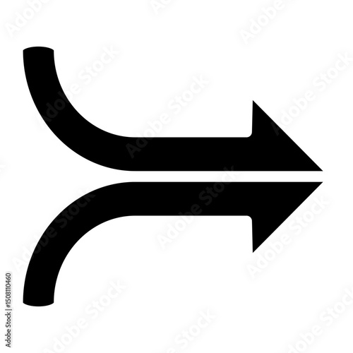 Merge Arrows Vector Glyph Icon Design