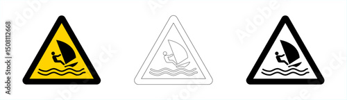Windsurf warning sign in vector format