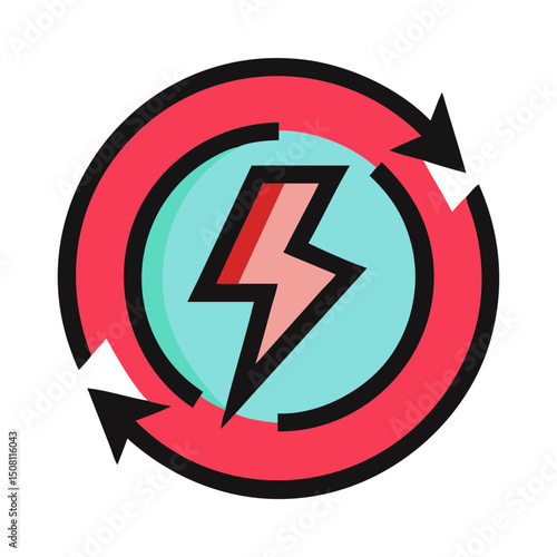 Stylized energy refresh symbol 
