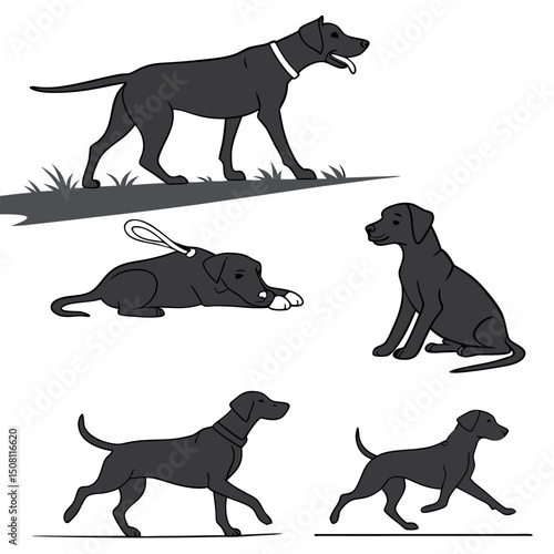 dog silhouette puppy silhouette dog posing dogs 02.eps