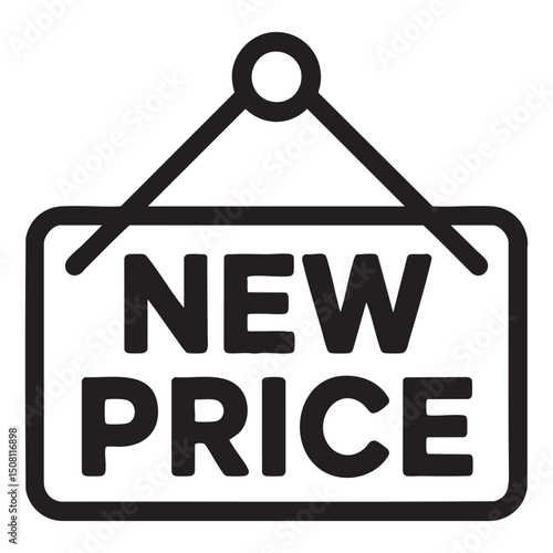 New Price Tag Line Icon Illustration Of Discount Label For Sale Promotion Retail Shop Offer Business Marketing Deal Sign Concept Design