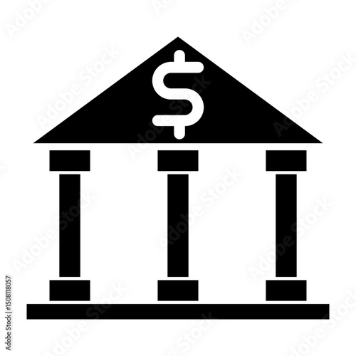 Bank Building Vector Glyph Icon Design