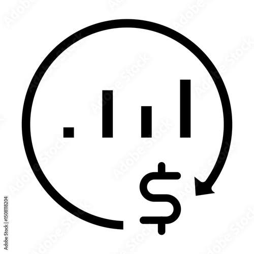 ROI (Return on Investment) Vector Glyph Icon Design