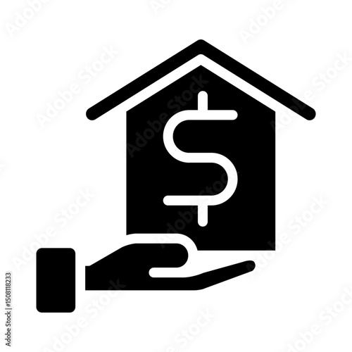 Rental Income Vector Glyph Icon Design
