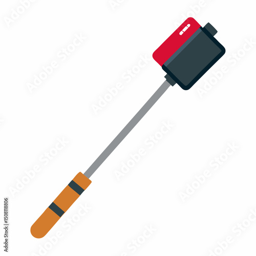 Stylish selfie stick with smartphone vector. Use in posters, web templates, and celebration graphics.