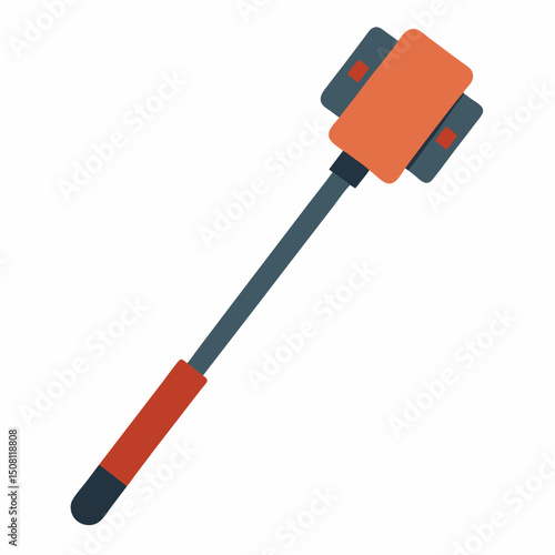 Vector of a hand holding a selfie stick. Great for Camera Day content and mobile photography themes.