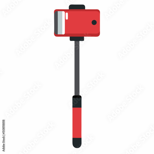 Modern selfie stick vector illustration for photography events, printables, and blog content.