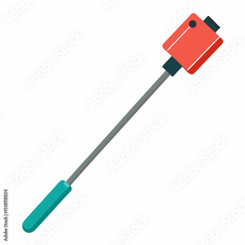 Selfie stick vector illustration for World Photography Day. Ideal for tech banners, social media, and digital designs.
