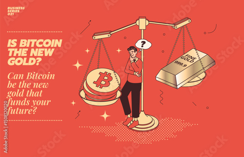 Flat Illustration of a cyptocurrency or Digital Asset eco system.