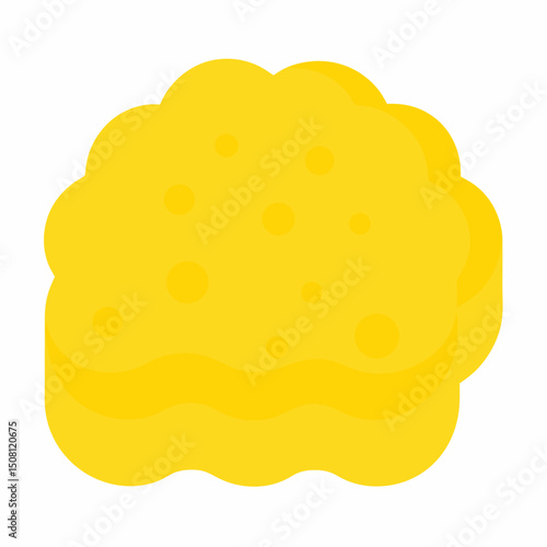 Yellow cleaning sponge vector on white background.