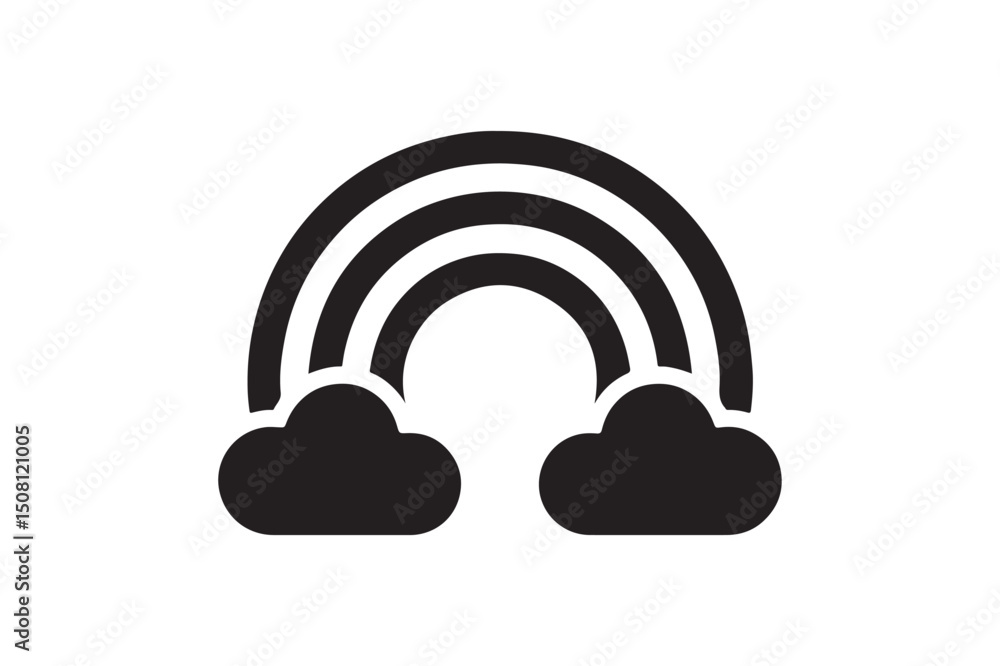 Obraz premium Rainbow silhouette vector art illustration on white background