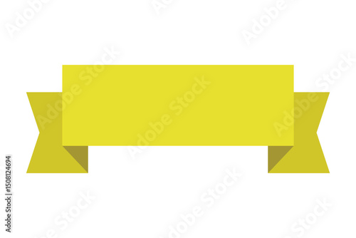 Flat yellow rectangular ribbon banner with side tails.