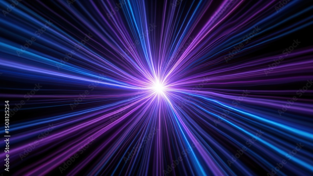 A glowing central energy core radiates with motion-blurred streaks of blue and purple light, creating a dynamic, vibrant energy burst. A glowing central energy core radiates with motion-blurred streaks of blue and purple light, creating a dynamic, vibrant energy burst.