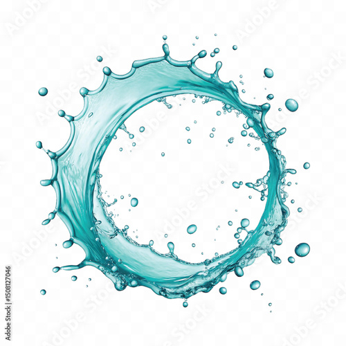 	
realistic fresh water splash In circle or round style isolated on transparent background