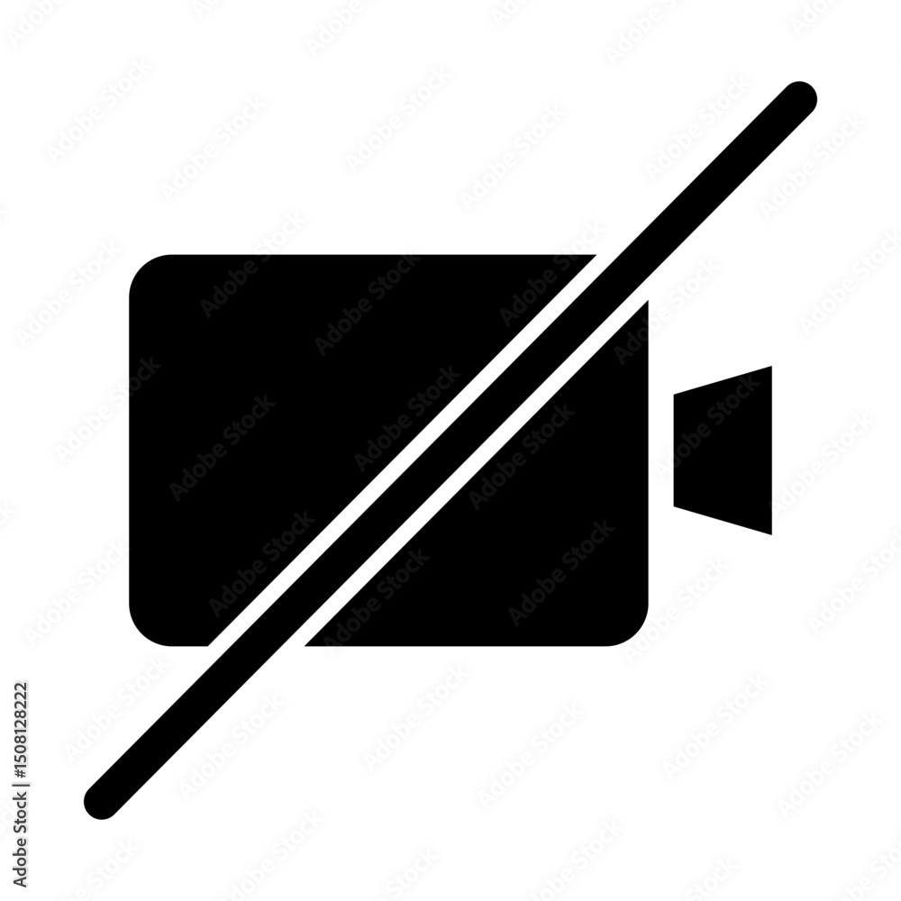 Camera Off Vector Glyph Icon Design Camera Off Vector Glyph Icon Design