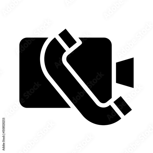 Video Call Vector Glyph Icon Design