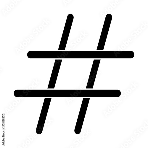 Hashtag Vector Glyph Icon Design