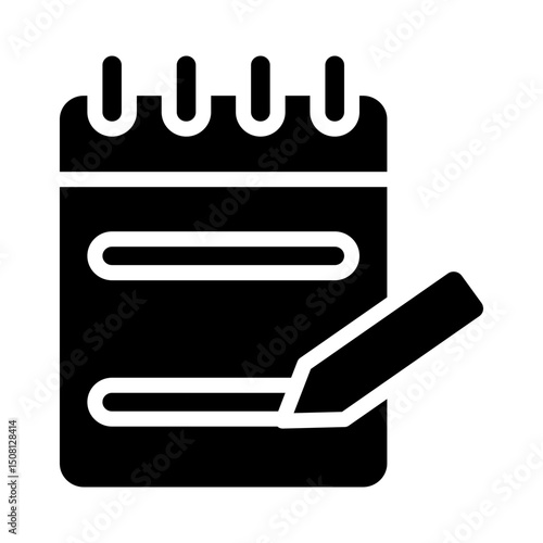 Notepad Vector Glyph Icon Design