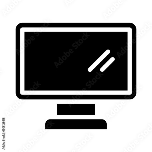 Monitor Screen Vector Glyph Icon Design