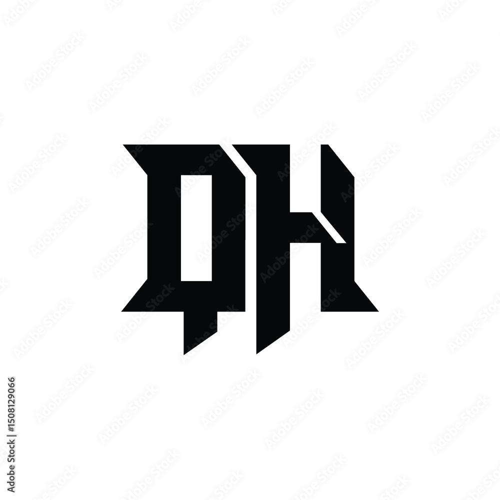 QH monogram logo design letter text name symbol monochrome logotype alphabet character simple logo QH monogram logo design letter text name symbol monochrome logotype alphabet character simple logo