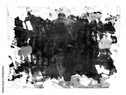 Black abstract grunge texture isolated on white background. Scratched and dirty background