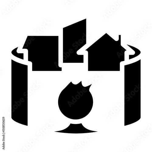 Virtual Tour Vector Glyph Icon Design