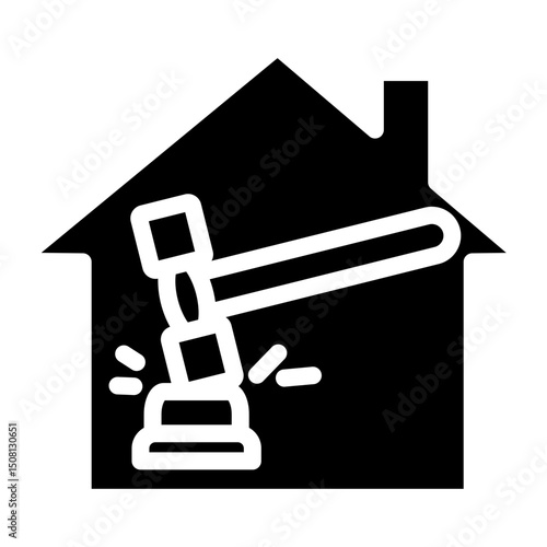 Real Estate Auction Vector Glyph Icon Design
