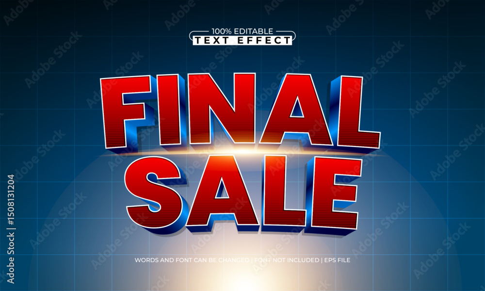 Fototapeta premium final sale editable text effect with a sale and offer text style