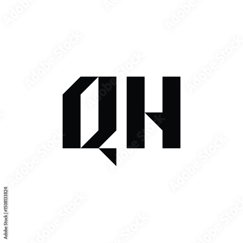 QH monogram logo design letter text name symbol monochrome logotype alphabet character simple logo