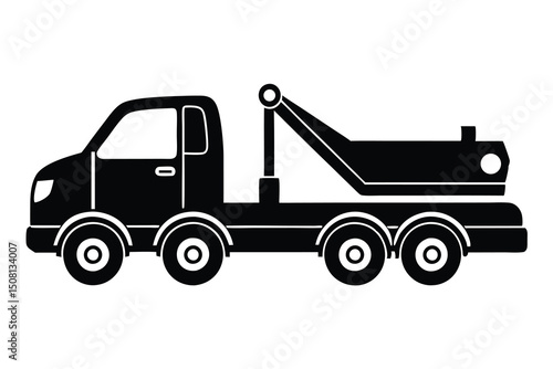 heavy industrial towing service truck machinery vector illustration