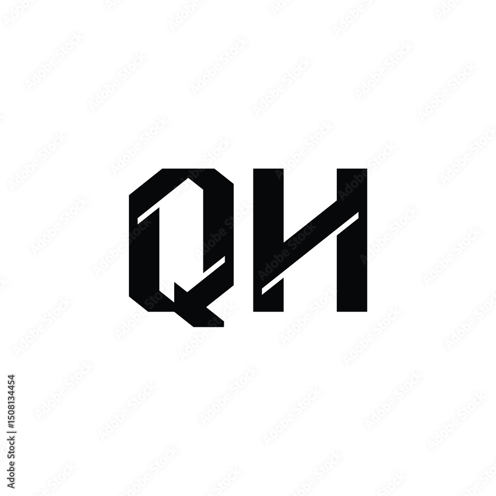 QH monogram logo design letter text name symbol monochrome logotype alphabet character simple logo QH monogram logo design letter text name symbol monochrome logotype alphabet character simple logo