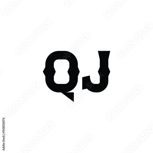 QJ monogram logo design letter text name symbol monochrome logotype alphabet character simple logo